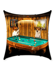 Cojín personalizado para 2 mascotas 'The Pool Players'