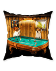 Cojín personalizado para 2 mascotas 'The Pool Players'