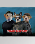 Manta personalizada para 3 mascotas 'Trailer Park Dogs'