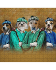 Puzzle personalizado de 4 mascotas 'Los Golfistas'