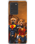 Funda personalizada para teléfono con 2 mascotas 'Superdog & Wonder Doggette'