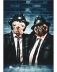 Póster Personalizado para 2 mascotas 'The Blues Doggos'