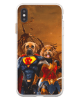 Funda personalizada para teléfono con 2 mascotas 'Superdog & Wonder Doggette'
