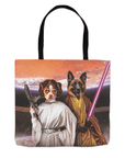 Bolsa de tela personalizada para 2 mascotas 'Princess Leidown & Jedi-Doggo'