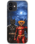 Funda personalizada para teléfono con 2 mascotas 'Batdog & Flash Doggo'