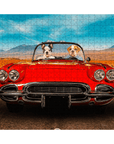 Rompecabezas personalizado para 2 mascotas 'The Classic Paw-Vette'