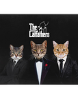Manta personalizada para 3 mascotas 'The Catfathers'