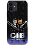 Funda personalizada para teléfono con 2 mascotas 'Gatos en negro'