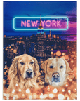 Manta personalizada para 2 mascotas 'Doggos of New York'