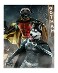 Lienzo personalizado para 2 mascotas 'Bat Dog & Robpaw'
