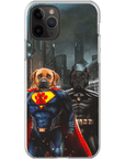 Funda personalizada para teléfono con 2 mascotas 'Superdog & Batdog'