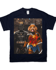 Camiseta personalizada para 2 mascotas 'Batdog & Wonder Doggette'
