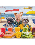 Manta personalizada para 3 mascotas 'The Beach Dogs'