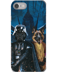 Funda personalizada para teléfono con 2 mascotas 'Darth Woofer & Jedi-Doggo'