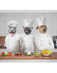 Manta personalizada para 3 mascotas 'The Chefs'