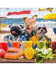 Puzzle personalizado de 3 mascotas 'The Beach Dogs'