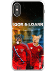 Funda personalizada para teléfono con 2 mascotas 'Russia Doggos'