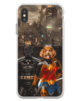 Funda personalizada para teléfono con 2 mascotas 'Batdog & Wonder Doggette'