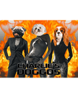 Lienzo personalizado con 3 mascotas de pie 'Charlie's Doggos'