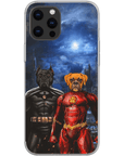 Funda personalizada para teléfono con 2 mascotas 'Batdog & Flash Doggo'