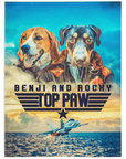 Manta personalizada para 2 mascotas 'Top Paw'