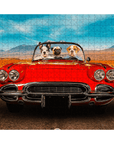 Rompecabezas personalizado de 3 mascotas 'The Classic Paw-Vette'