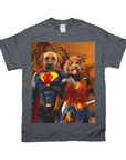 Camiseta personalizada para 2 mascotas 'Superdog & Wonder Doggette'