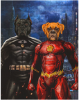 Puzzle personalizado de 2 mascotas 'Batdog & Flash Doggo'