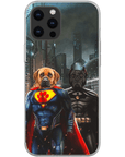 Funda personalizada para teléfono con 2 mascotas 'Superdog & Batdog'