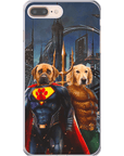 Funda personalizada para teléfono con 2 mascotas 'Superdog & Aquadog'