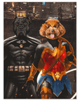 Póster Personalizado para 2 mascotas 'Batdog & Wonder Doggette'