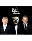 Lienzo personalizado de pie para mascotas/humanos 'The Dogfathers & Dogmother'