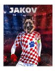 Lienzo personalizado para mascotas 'Croatia Doggos Soccer'