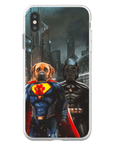 Funda personalizada para teléfono con 2 mascotas 'Superdog & Batdog'