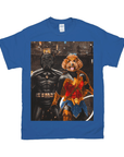 Camiseta personalizada para 2 mascotas 'Batdog & Wonder Doggette'