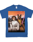 Camiseta personalizada para 2 mascotas 'Princesa Leidown y Jedi-Doggo'