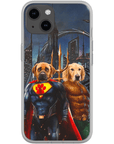 Funda personalizada para teléfono con 2 mascotas 'Superdog & Aquadog'
