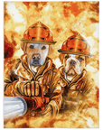 Manta personalizada para 2 mascotas 'Los Bomberos'
