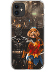 Funda personalizada para teléfono con 2 mascotas 'Batdog & Wonder Doggette'