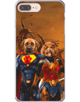 Funda personalizada para teléfono con 2 mascotas 'Superdog & Wonder Doggette'