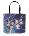 Bolsa de tela personalizada '1980s Lazer Portrait 2 Pet & Humans(Males)'
