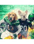 Rompecabezas personalizado de 2 mascotas 'New York Jet-Doggos'