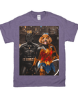 Camiseta personalizada para 2 mascotas 'Batdog & Wonder Doggette'