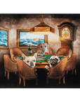 Manta personalizada para 3 mascotas 'The Poker Players'