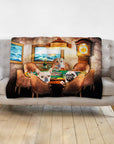 Manta personalizada para 3 mascotas 'The Poker Players'
