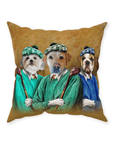 Cojín personalizado con 3 mascotas 'The Golfers'