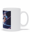 Taza personalizada para 4 mascotas 'Retrato Lazer de los años 80 (4 machos)'