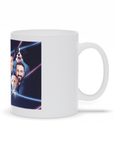 Taza personalizada '1980s Lazer Portrait 2 Pet & Humans(Males)'