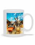 Taza personalizada con 4 mascotas 'Harley Wooferson'