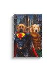 Lienzo personalizado para 2 mascotas 'Superdog & Aquadog'